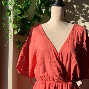 Torrid Peach Surplice Dress